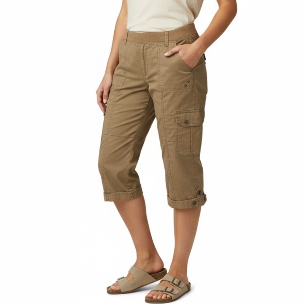 Chico’s Poplin Comfort Stretch Covertible Cargo Pants